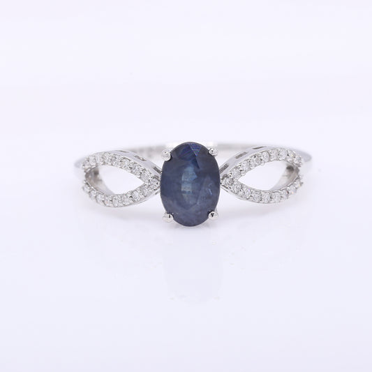 1.31 Ct Oval Mixed Cut Natural Sapphire 950 Platinum Ring