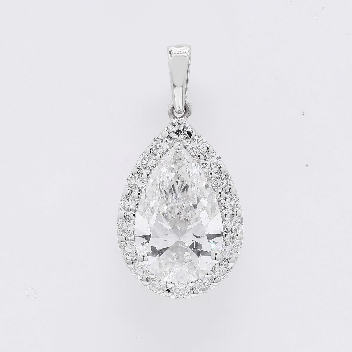 2.21 Ct Pear Brilliant Lab Grown Diamond 14K Gold Pendant