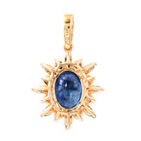 2.08 Ct Oval Mixed Cut Natural Sapphire 14K Gold Pendant