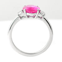 2.89 Ct Oval Pink Sapphire 950 Platinum Ring