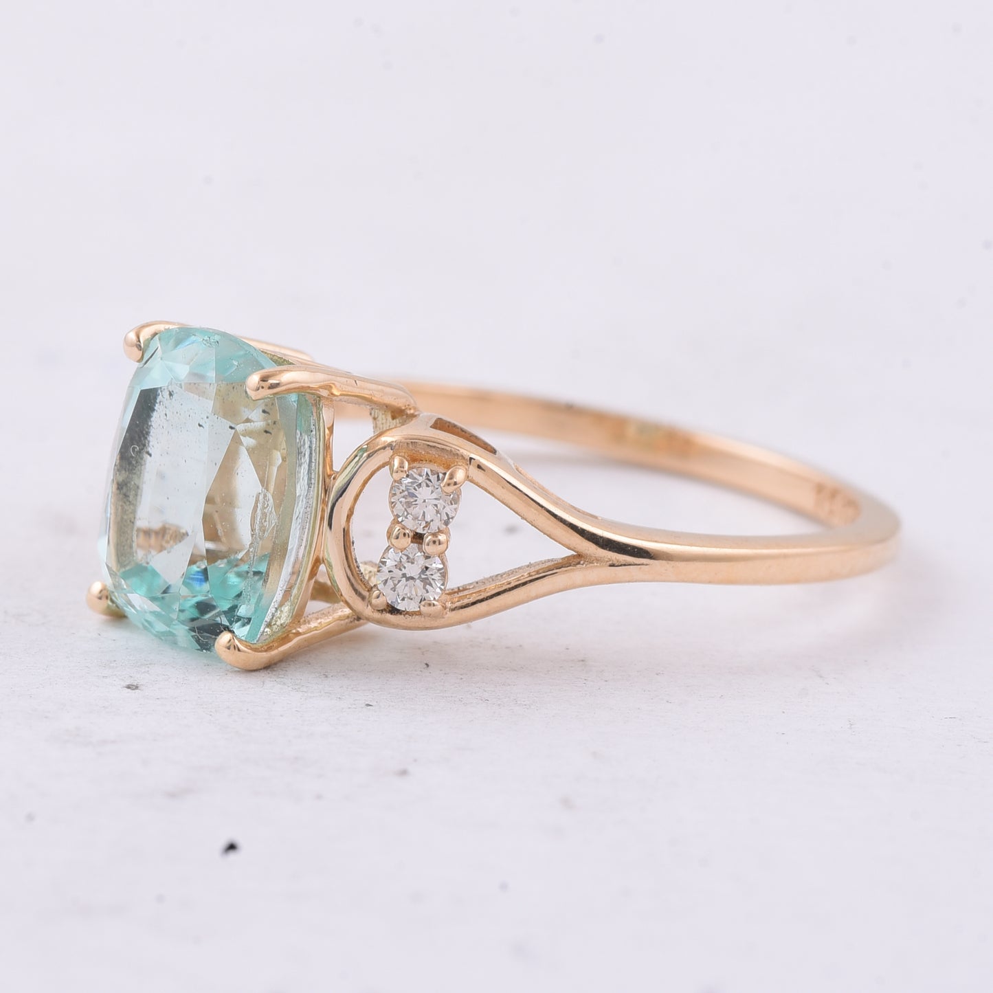 2.32 Ct Cushion Natural Emerald 14K Gold Ring