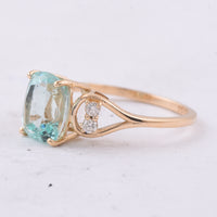 2.32 Ct Cushion Natural Emerald 14K Gold Ring