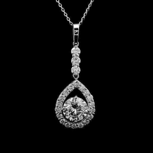 2.22 Carats Lab Grown Diamond 14K Gold Pendant