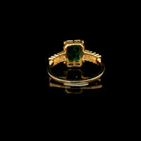 1.59 Ct Octagon Step Cut Natural Emerald 14K Gold Ring