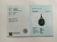 1.97 Ct Oval Mixed Cut Natural Emerald 14K Gold Pendant