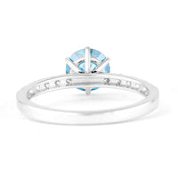 1.42 Carats Blue Lab Grown Diamond 14K Gold Ring
