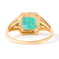 2.06 Ct Octagon Step Cut Natural Emerald 14K Gold Ring