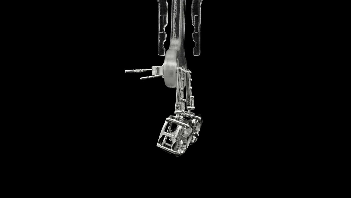 4.35 Carats Lab Grown Diamond 14K Gold Earrings