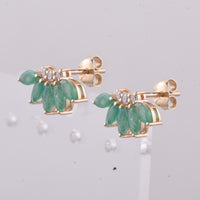 1.63 Ct Marquise Natural Emerald 14K Gold Earrings