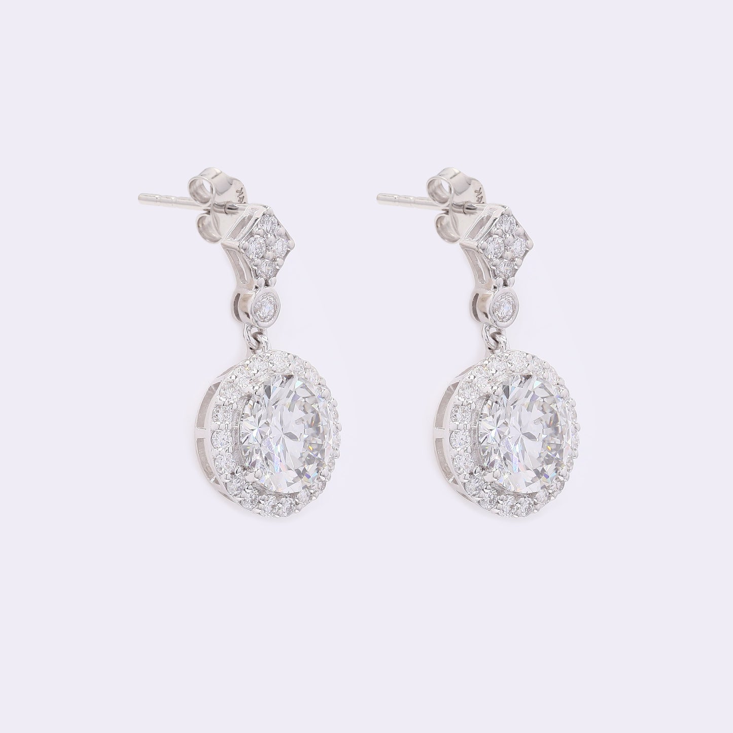 3.83 Carats Lab Grown Diamond 14K Gold Earrings