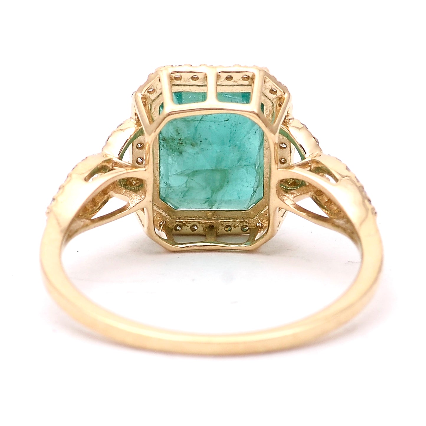 2.91 Ct Octagon Natural Emerald 14K Gold Ring