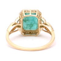 2.91 Ct Octagon Natural Emerald 14K Gold Ring