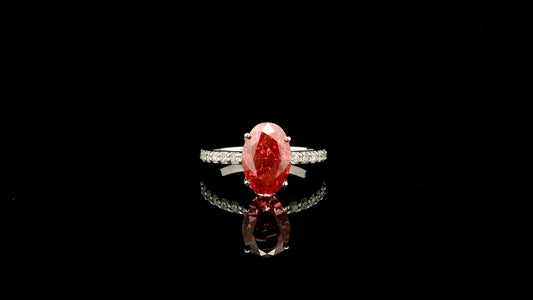3.38 Carats Pink Lab Grown Diamond 14K Gold Ring