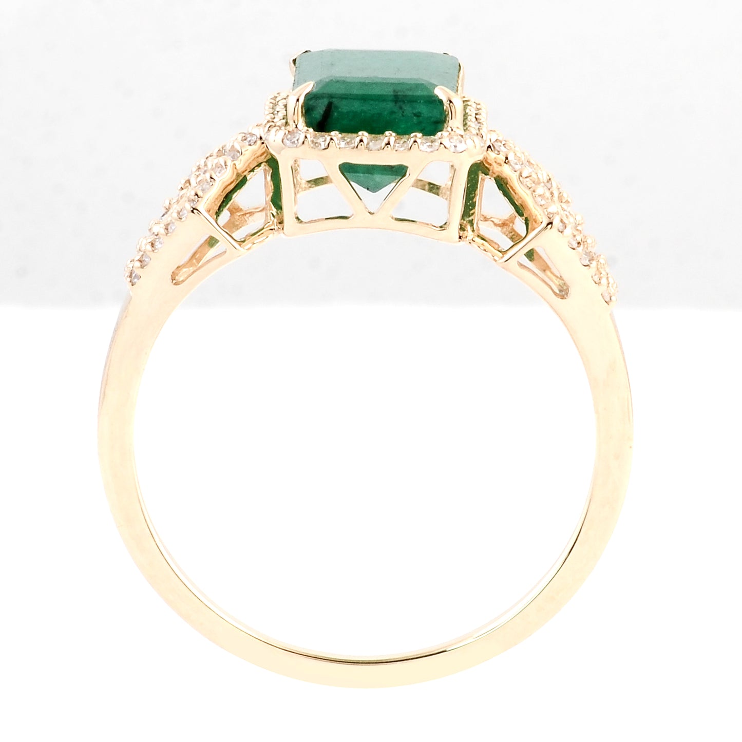 2.02 Ct Emerald Cut Natural Beryl Emerald 14K Gold Ring