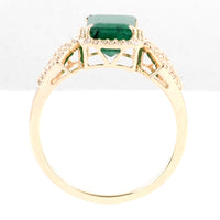 2.02 Ct Emerald Cut Natural Beryl Emerald 14K Gold Ring