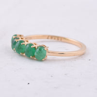 1.06 Ct Oval Cabochon Cut Natural Emerald 14K Gold Ring