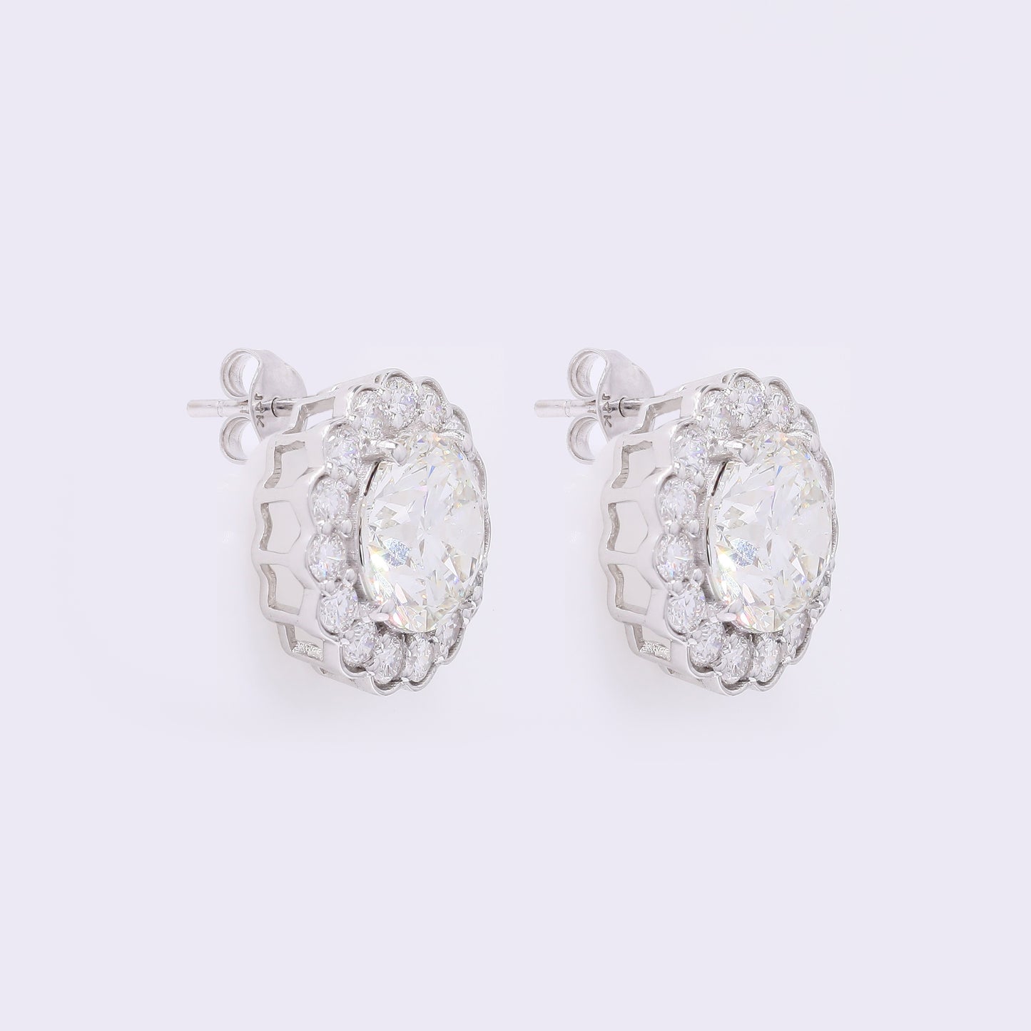 3.92 Carats Lab Grown Diamond 14K Gold Earrings