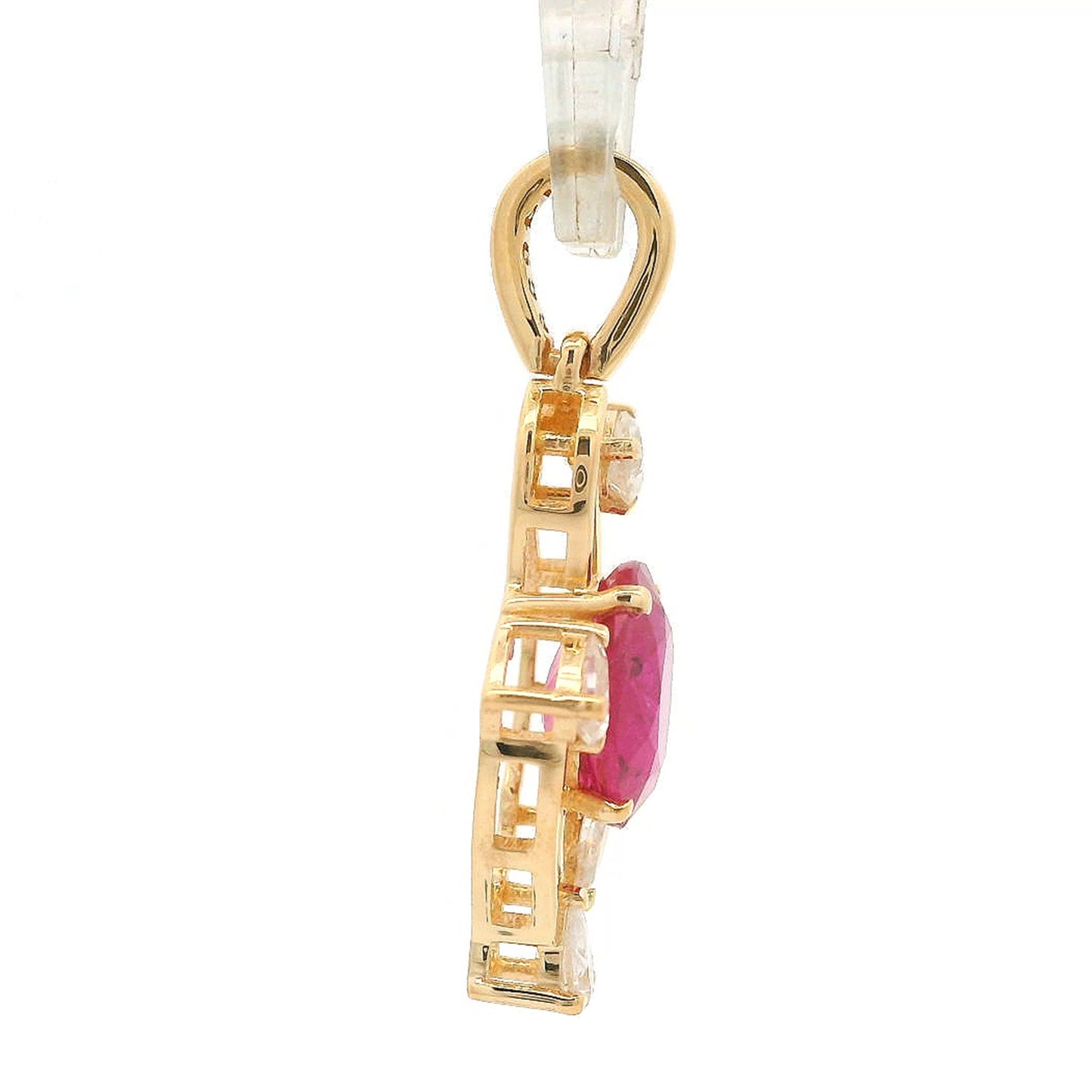 1.70 Ct Oval Ruby 14K Gold Pendant