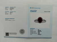 1.55 Ct Oval Mixed Cut Natural Ruby 950 Platinum Ring
