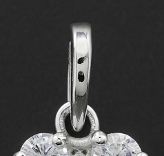 1.87 Ct Round Blue Topaz, Cubic Zirconia 925 Sterling Silver Pendant