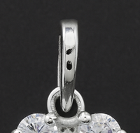 1.87 Ct Round Blue Topaz, Cubic Zirconia 925 Sterling Silver Pendant