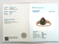 1.25 Ct Pear Mixed Cut Natural Green Tourmaline 14K Gold Ring