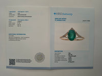 1.28 Ct Oval Natural Emerald 14K Gold Ring