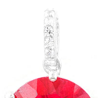 7.61 Ct Round Pink Topaz, White Zircon, 925 Sterling Silver Pendant