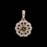 0.71 Ct Round Red Diamond 14K Gold Pendant
