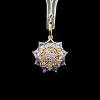 1.53 Ct Square Tanzanite 14K Gold Pendant