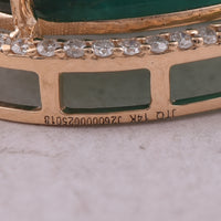6.47 Ct Pear Mixed Cut Natural Emerald 14K Gold Pendant