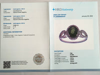 2.24 Ct Oval Mixed Cut Natural Green Sapphire 950 Platinum Ring