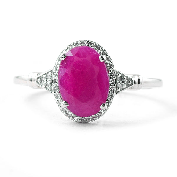 1.54 Ct Oval Mixed Cut Natural Ruby 950 Platinum Ring