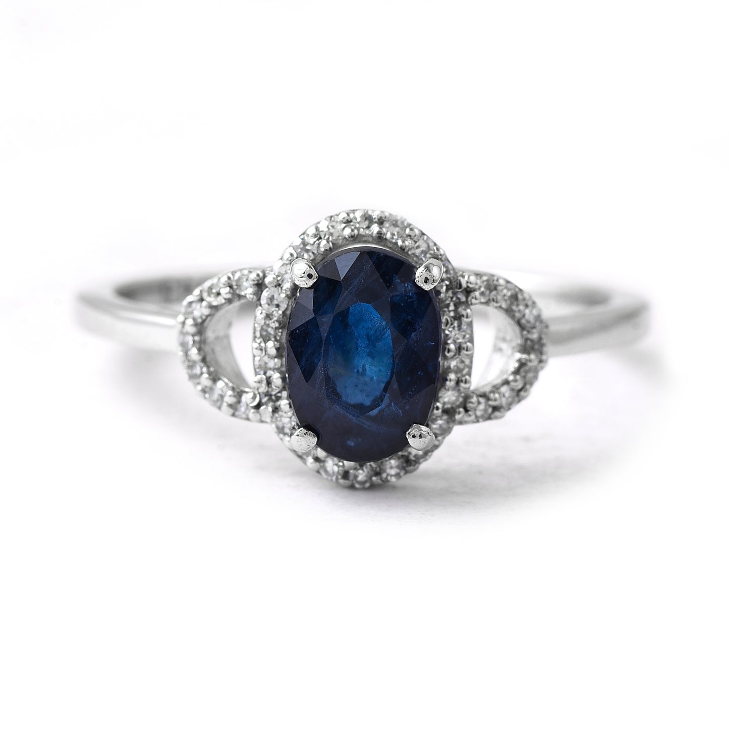 1.48 Ct Oval Sapphire 950 Platinum Ring