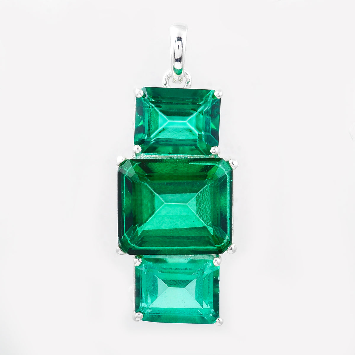 11.57 Ct Octagon Green Topaz, 925 Sterling Silver Pendant