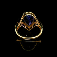 5.26 Ct Pear Mixed Cut Natural Tanzanite 14K Gold Ring