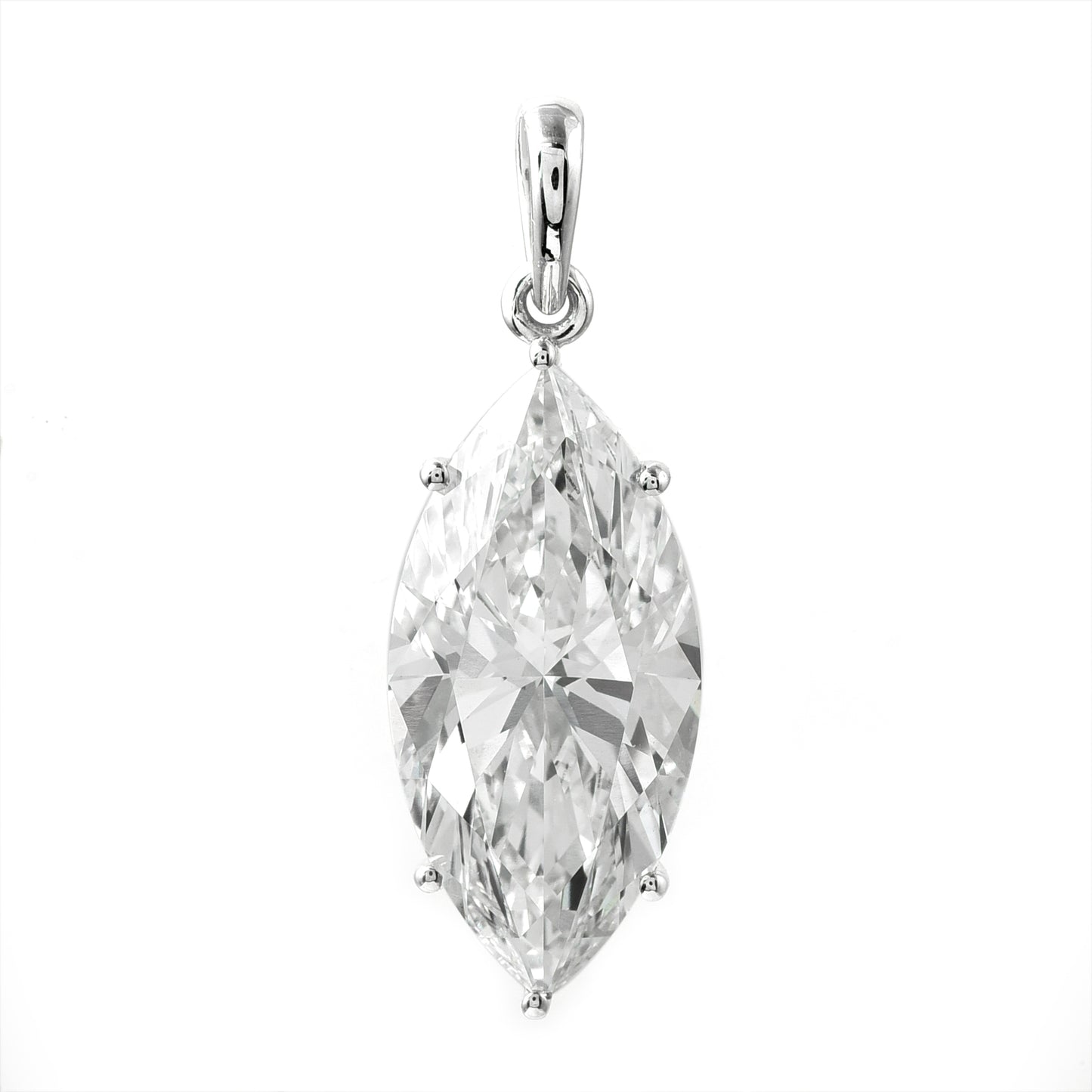 4.90 Ct Marquise Brilliant Lab Grown Diamond 14K Gold Pendant