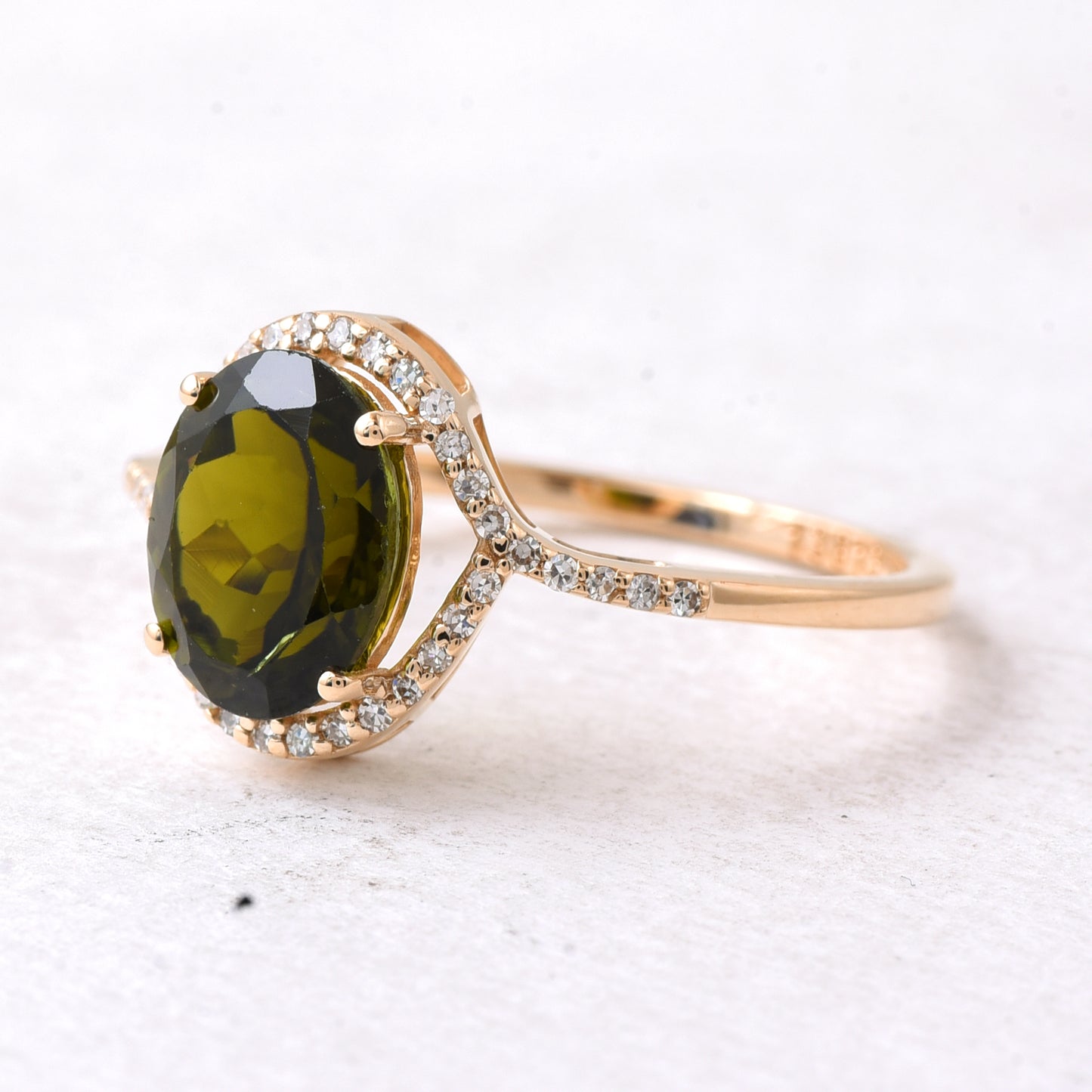 2.08 Ct Single Cut Natural Tourmaline 14K Gold Ring