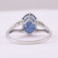 3.23 Ct Oval Mixed Cut Natural Sapphire 950 Platinum Ring