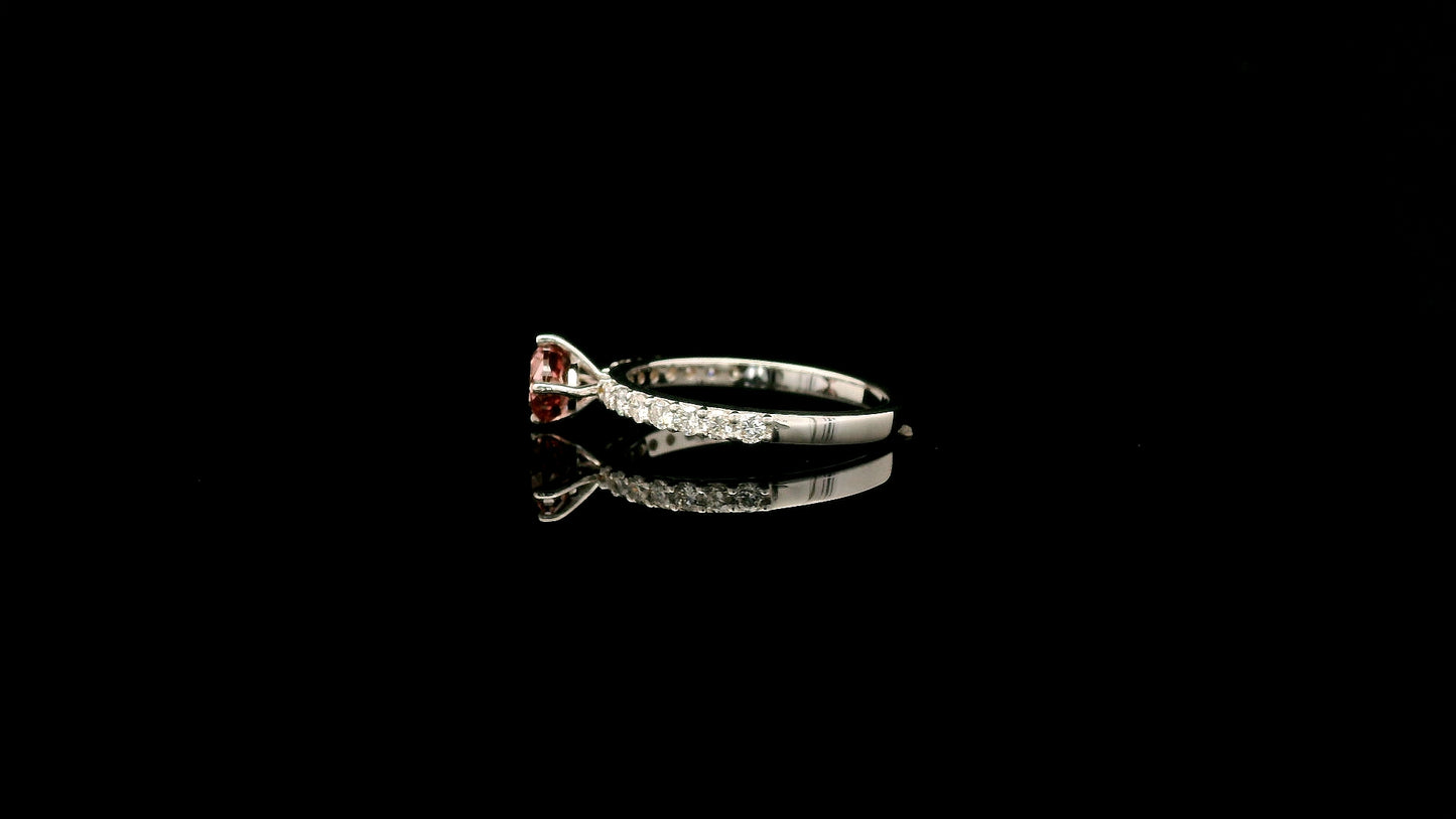 1.39 Carats Pink Lab Grown Diamond 14K Gold Ring