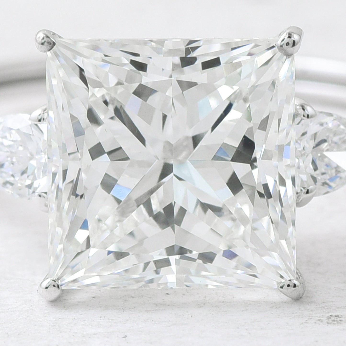 4.51 Ct Square Lab Grown Diamond 14K Gold Ring