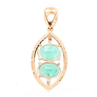 1.63 Ct Oval Mixed Cut Natural Emerald 14K Gold Pendant