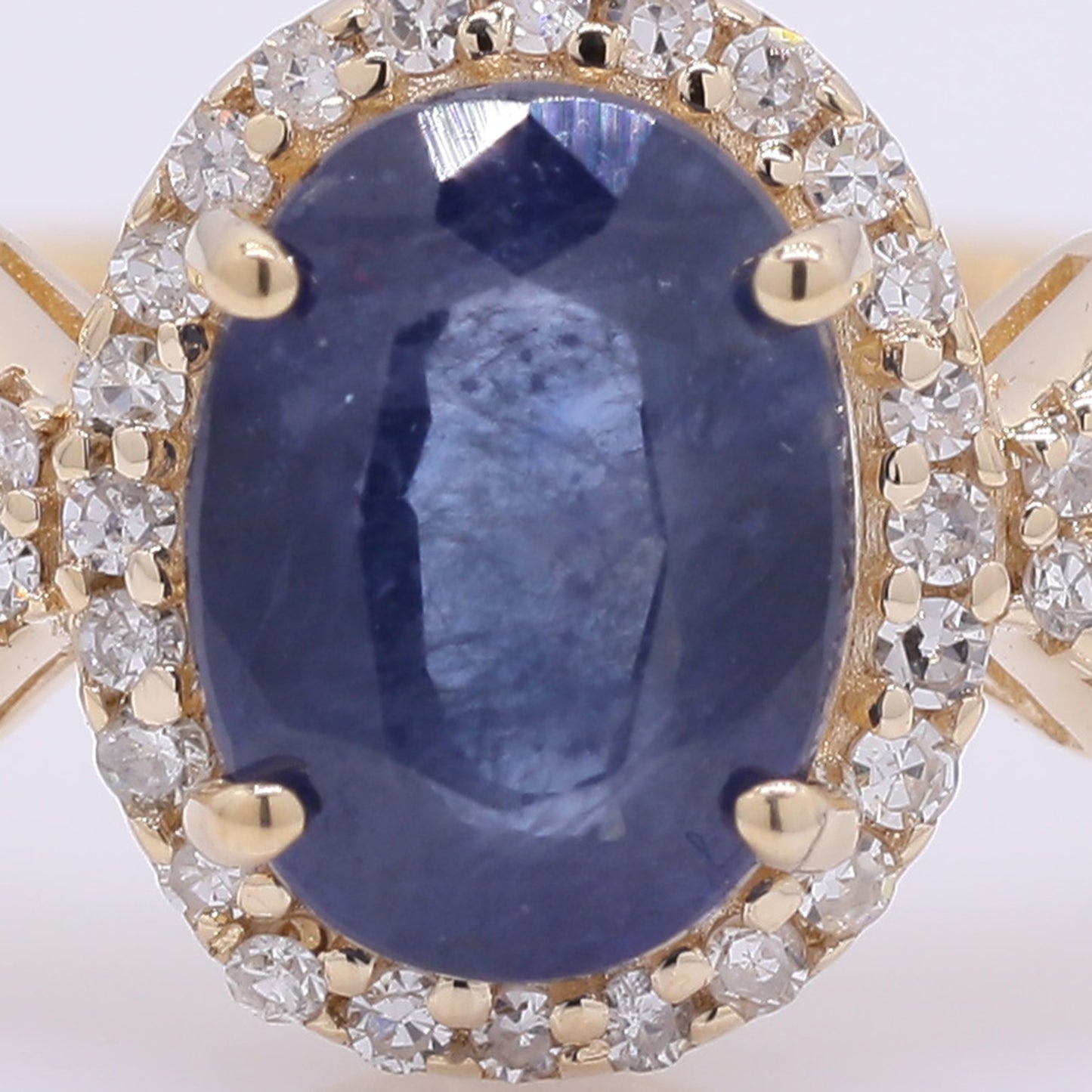 1.52 Ct Oval Mixed Cut Natural Sapphire 14K Gold Ring