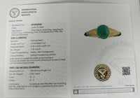 1.38 Ct Oval Mixed Cut Natural Beryl Emerald 14K Gold Ring