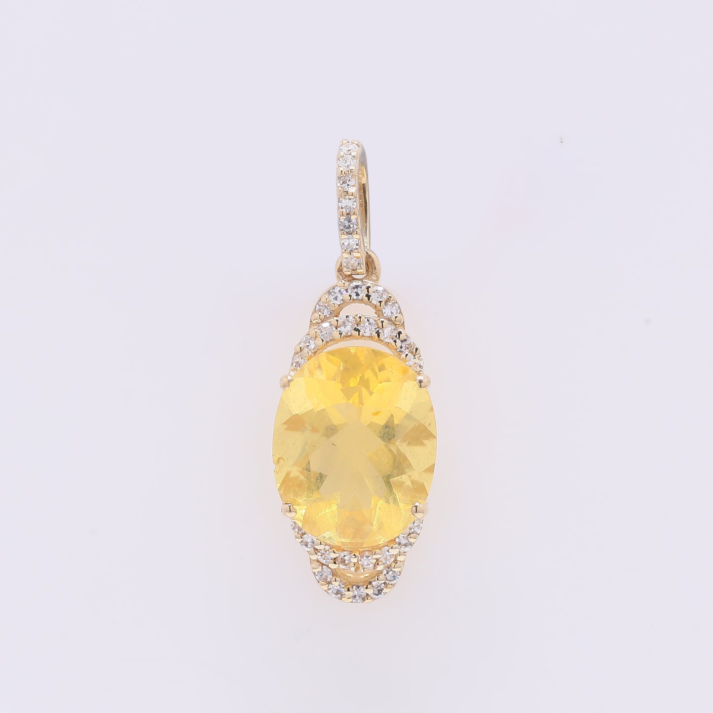 1.77 Ct Oval Mixed Cut Natural Fire Opal 14K Gold Pendant