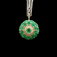 1.88 Ct Round Emerald 14K Gold Pendant