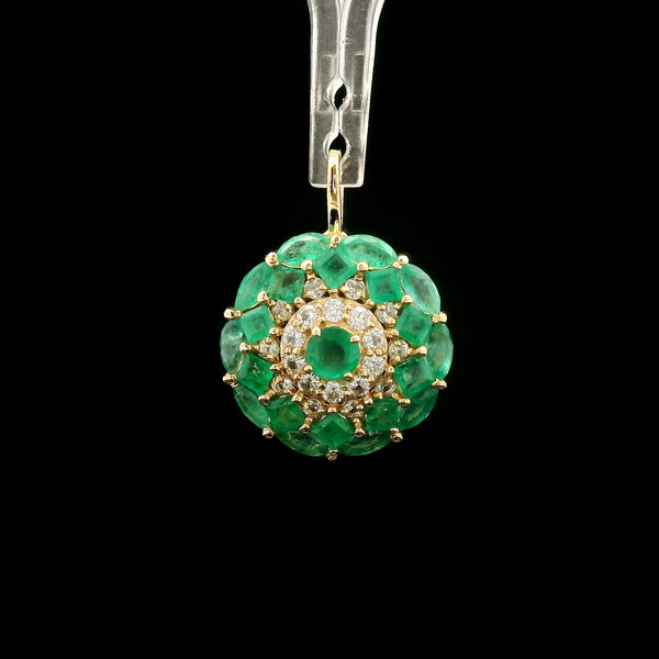 1.88 Ct Round Emerald 14K Gold Pendant