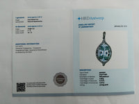 5.60 Ct Oval Mixed Cut Natural Aquamarine 950 Platinum Pendant