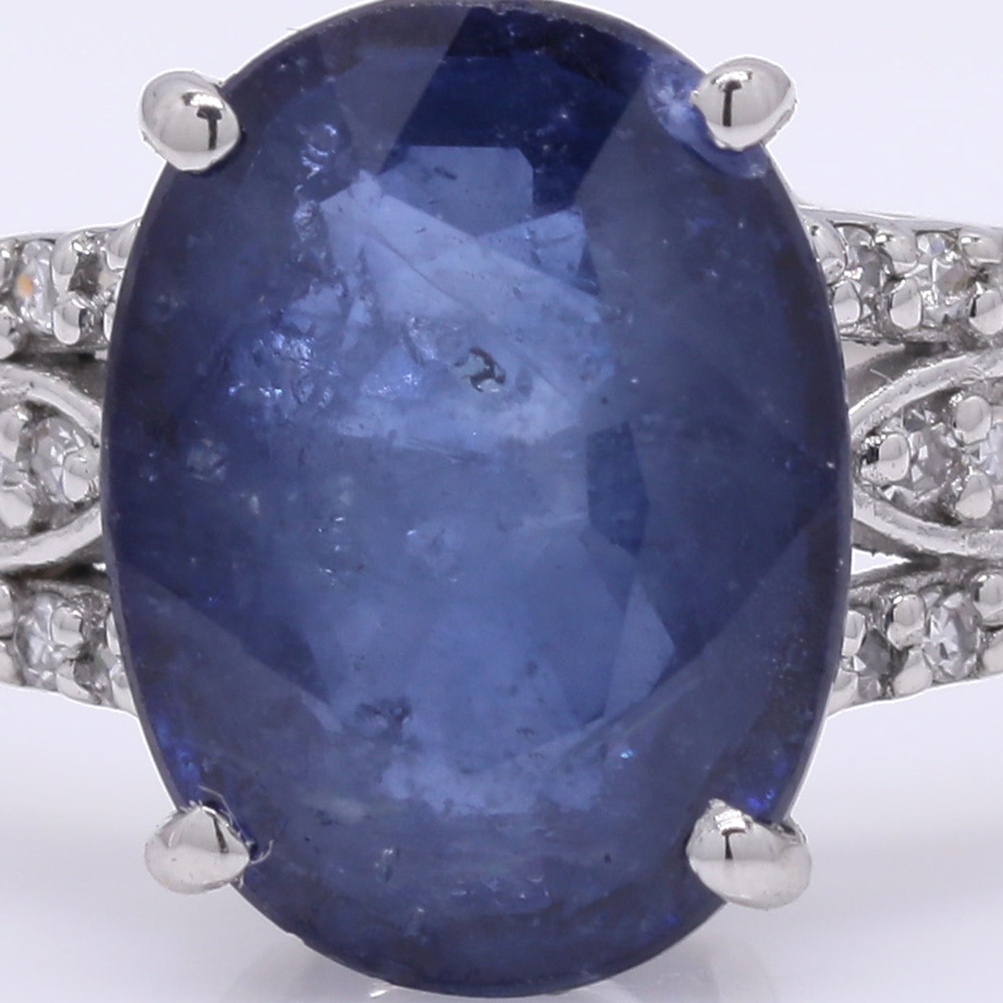 2.65 Ct Oval Mixed Cut Natural Sapphire 950 Platinum Ring