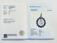 1.39 Ct Round Cabochon Cut Natural Sapphire 14K Gold Pendant